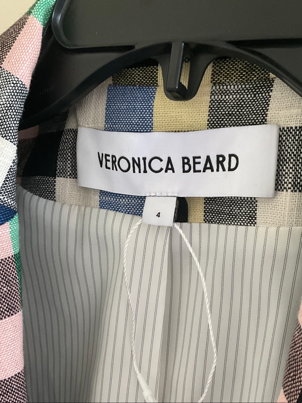 Veronica Beard Multi-Color Gingham Single-Button Blazer - Picture 3 of 7